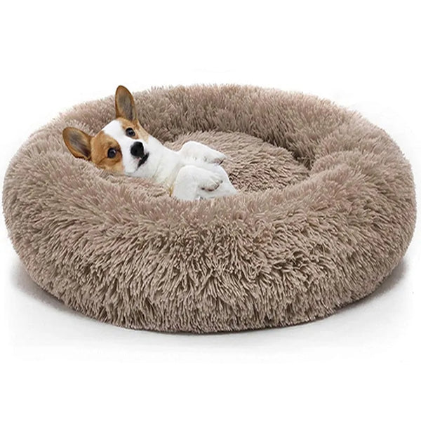 Cozy round bed for large pets