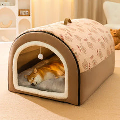 Warm dog house for winter