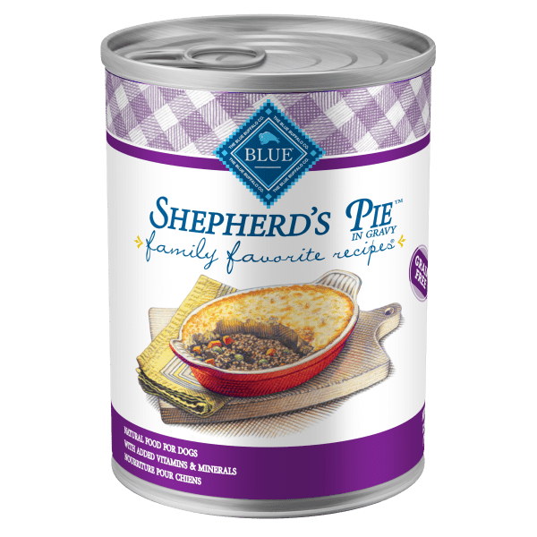 BLUE Family Favorite Recipes Shepherd's Pie In Gravy Recipe Canned Dog Food