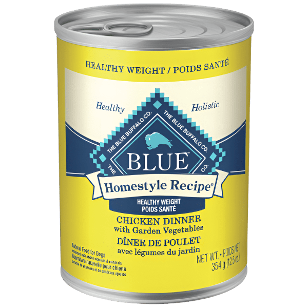 BLUE Homestyle Recipe Healthy Weight Chicken Dinner Canned Dog Food