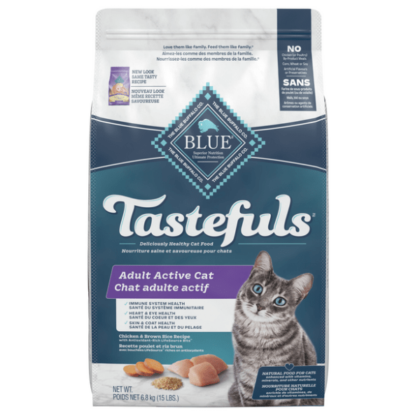 BLUE Tastefuls Healthy Living Chicken & Brown Rice Recipe Dry Cat Food, 15lb
