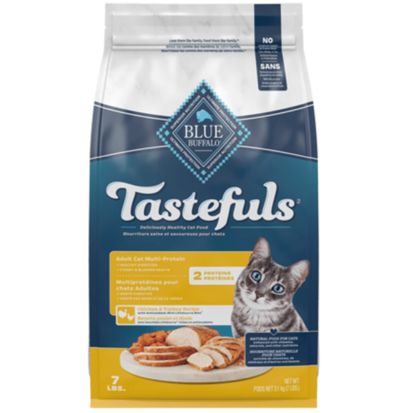BLUE Tastefuls Multi-Protein Chicken & Turkey Cat Food Recipe Dry Cat Food, 7lb