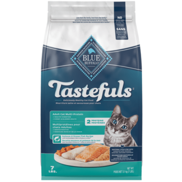 BLUE Tastefuls Multi-Protein Salmon & Ocean Fish Cat Food Recipe Dry Cat Food, 7lb
