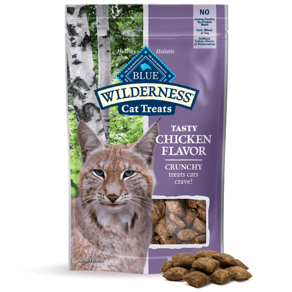 BLUE Wilderness Grain Free Crunchy Cat Treats; Tasty Chicken Flavor