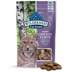 BLUE Wilderness Grain Free Crunchy Cat Treats; Tasty Chicken Flavor