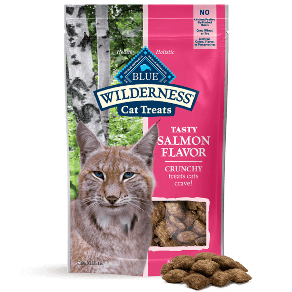 BLUE Wilderness Grain Free Crunchy Cat Treats; Tasty Salmon Flavor