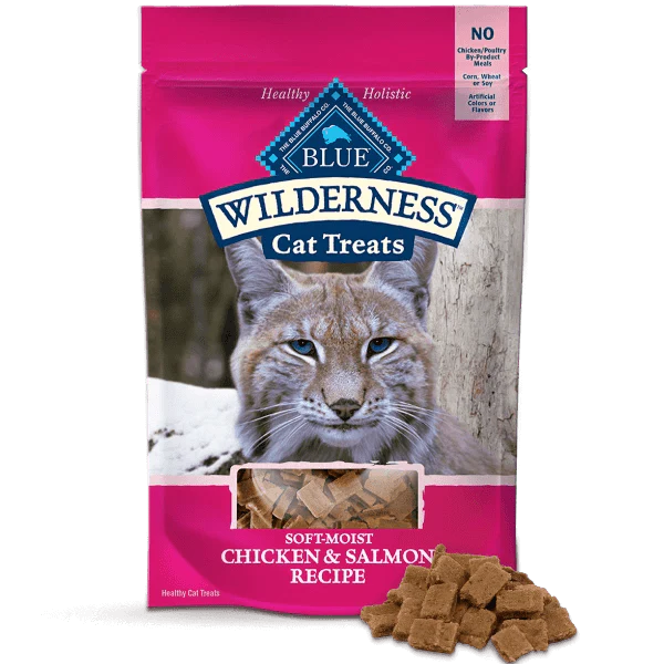 BLUE Wilderness Soft-Moist Cat Treats; Chicken & Salmon