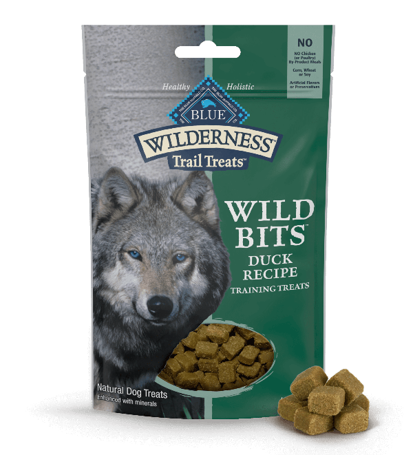 BLUE Wilderness Trail Treats Wild Bits Duck Recipe Dog Training Treats