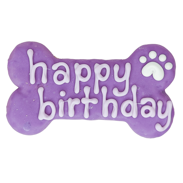 Bosco and Roxy's Birthday | Purple Happy Birthday 6" Bone