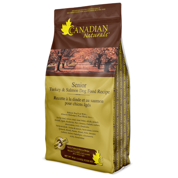 Canadian Naturals Turkey & Salmon Senior Dry Dog Food, 30lb