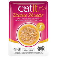 Catit Divine Shreds Tuna with Shrimp & Pumpkin Cat Food Topper