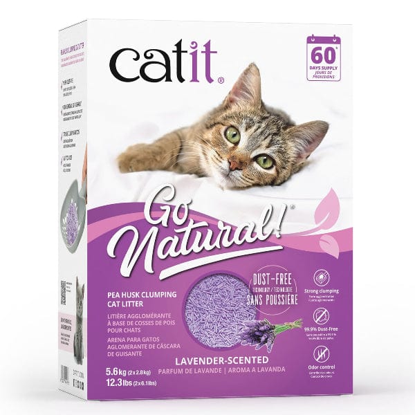Catit Go Natural! Pea Husk Lavender-Scented Clumping Cat Litter, 5.6kg