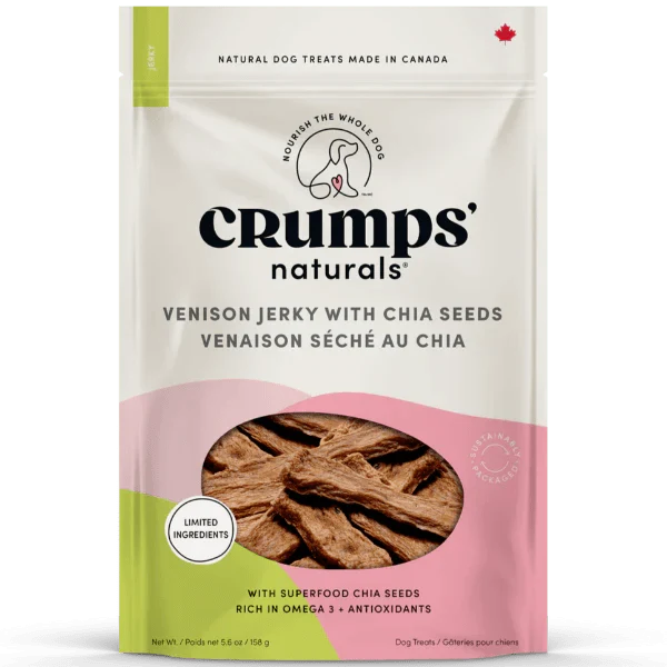 Crumps' naturals Venison Chia Jerky Dog Treats