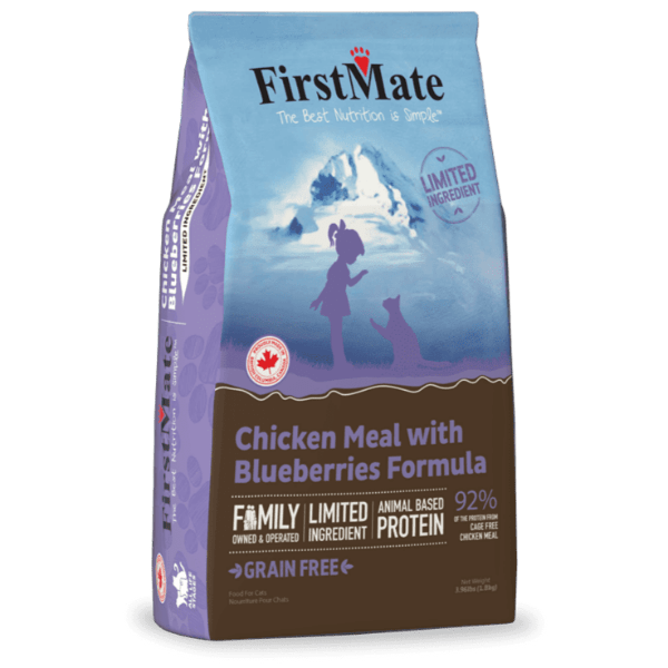 FirstMate LID Chicken Meal & Blueberries Formula Dry Cat Food, 3.96lb