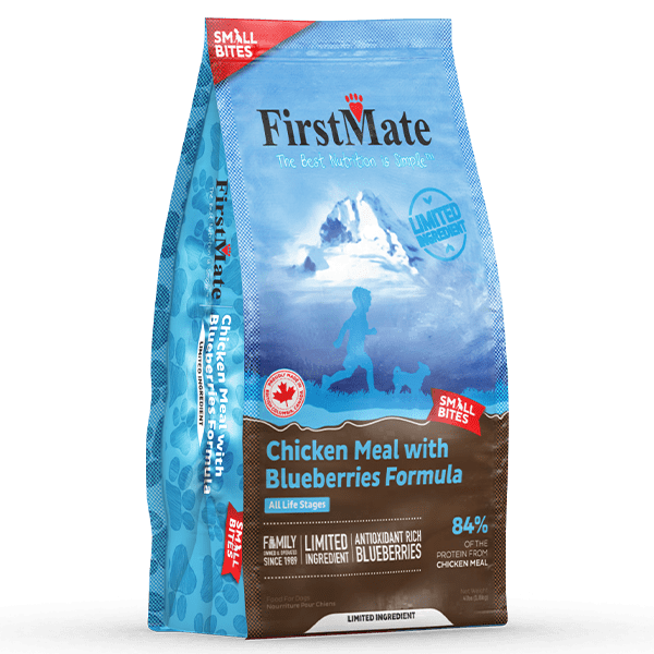 FirstMate LID Chicken Meal with Blueberries Formula Small Bites Dry Dog Food, 4lb