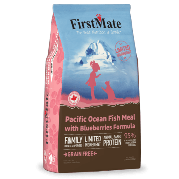 FirstMate LID Ocean Fish Meal & Blueberries Formula Dry Cat Food, 3.96lb