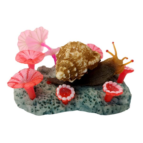 Fish Gear Snail & Glow Mushrooms Aquarium Ornament