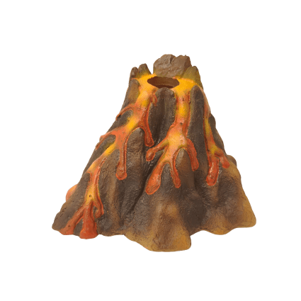 Fish Gear Volcano Aquarium Ornament with Airstone & Light
