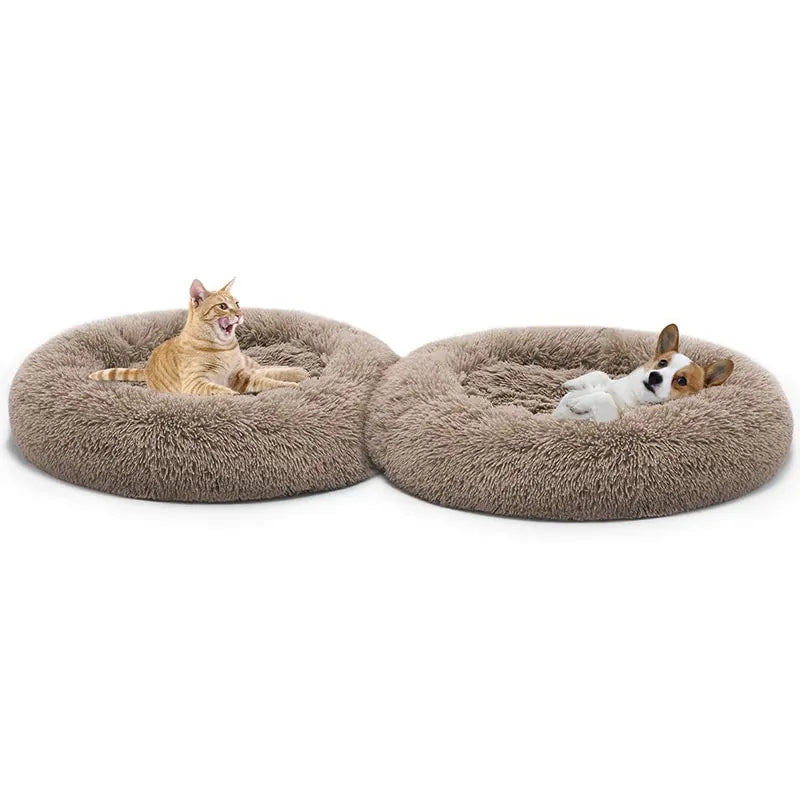 Cozy Round Pet Lounger Bed for Large Dogs and Cats