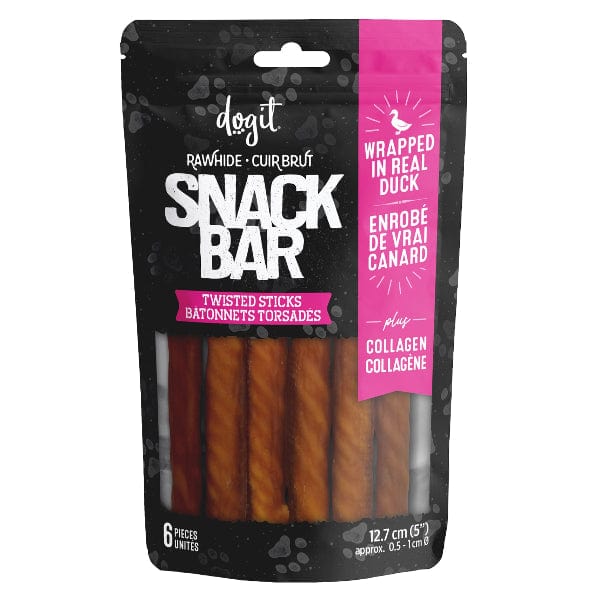 Dogit Snack Bar Duck-Wrapped Beefhide & Collagen Twisted Sticks