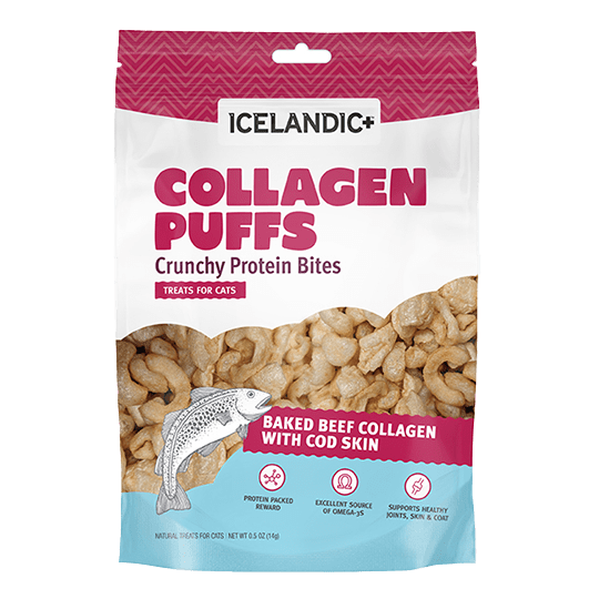 Icelandic+ Beef Collagen Puffs with Cod Skin Treats for Cats (SPECIAL ORDER ITEM)