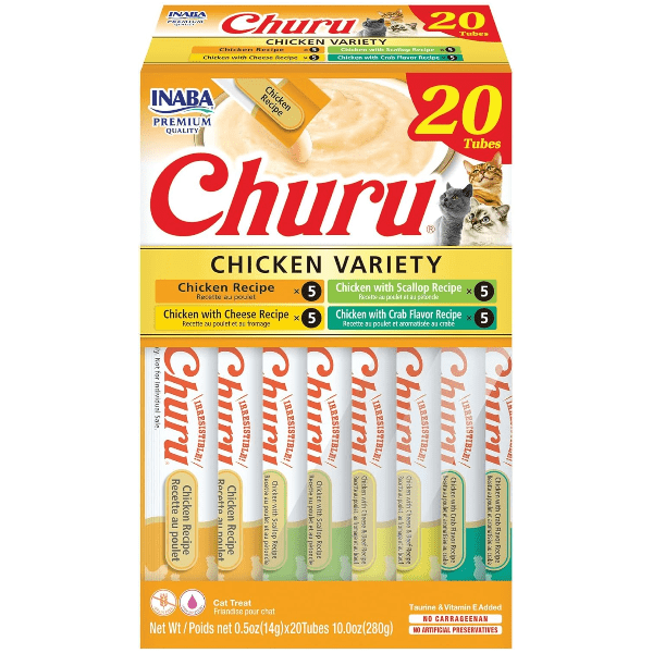 Inaba Churu Chicken Recipe Creamy Purée Cat Treat Variety Box