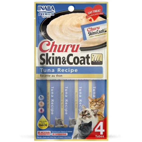 Inaba Churu Skin & Coat Tuna Recipe Creamy Purée Cat Treat