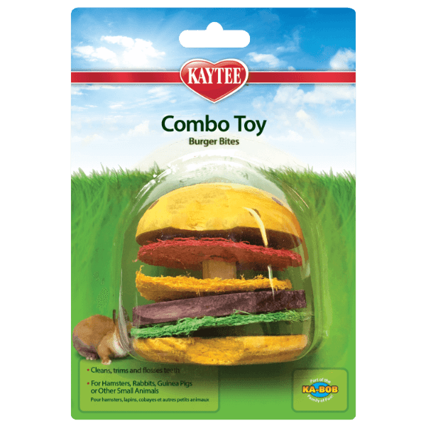 Kaytee Combo Toy, Crispy & Wood Hamburger