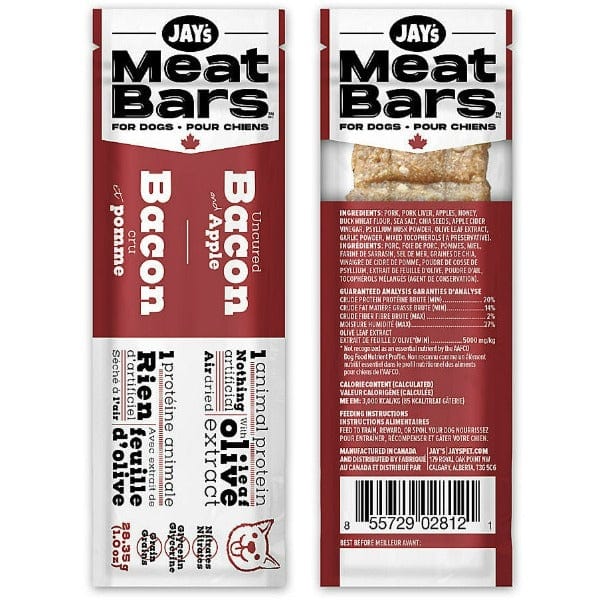 Jay's Meat Bars For Dogs; Bacon & Apple