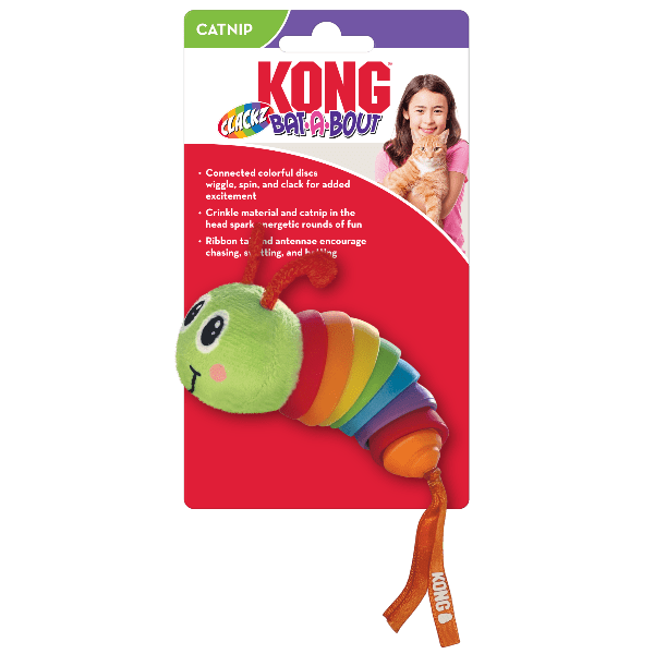 KONG Bat-A-Bout Clackz Caterpillar Cat Toy
