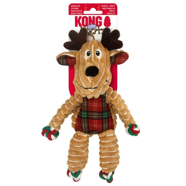 KONG Holiday Floppy Knots Reindeer Small/Medium Dog Toy