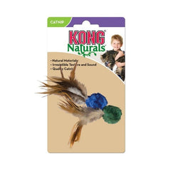 KONG Naturals Crinkle Ball w/Feathers Cat Toy