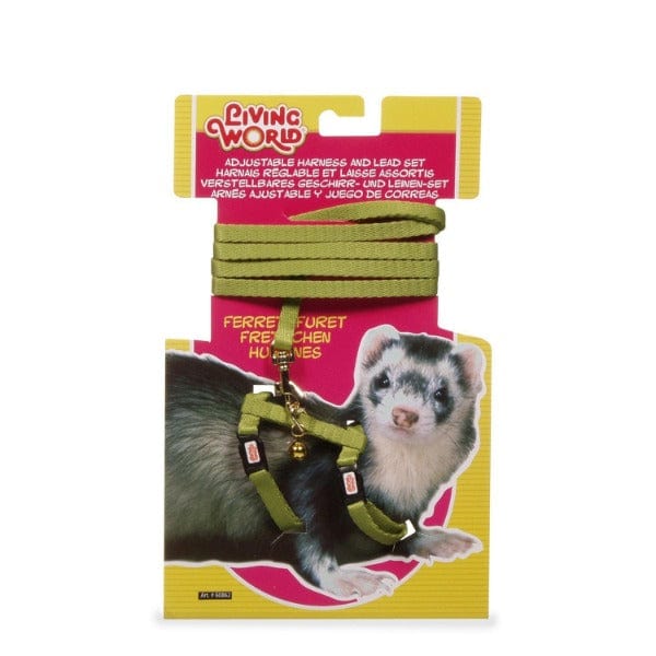 Living World Adjustable Green Harness and Lead Set for Ferrets