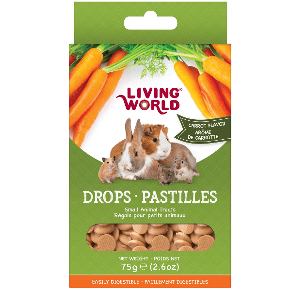 Living World Carrot Flavour Drops Small Animal Treats