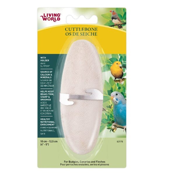 Living World Cuttlebone with Holder for Birds