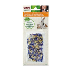 Living World Green Mineral Stone with Malva Flower & Parsley