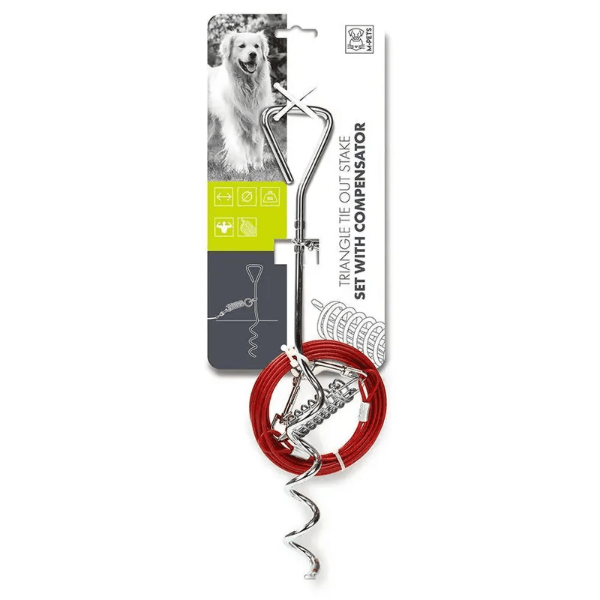 M-PETS Triangle Tie Out Stake Set with Compensator; 22.7 kg