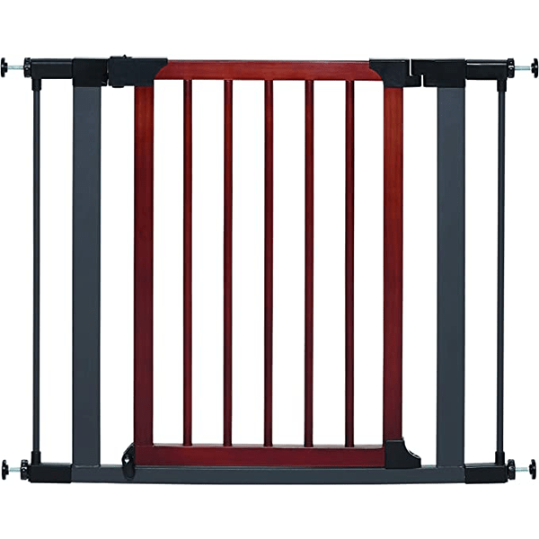 MidWest Steel Pet Gate with Graphite Frame and Wood Door