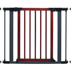 MidWest Steel Pet Gate with Graphite Frame and Wood Door