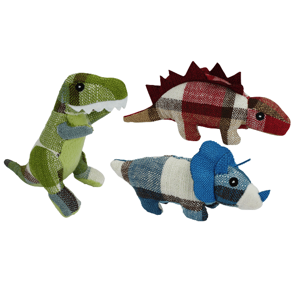 Multipet Cuddle Buddies Plaidosaurus Assorted Dog Toy
