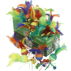 Multipet Mesh Ball with Feathers Cat Toy