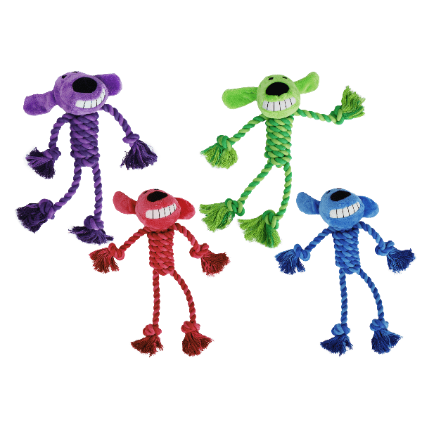 Multipet Rope Body Loofa Dog Toy