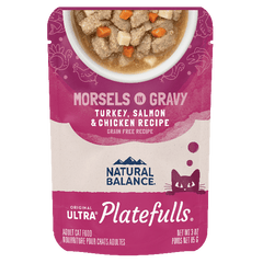 Natural Balance Platefulls Turkey, Salmon & Chicken Recipe Morsels in Gravy Soft Cat Food Pouch