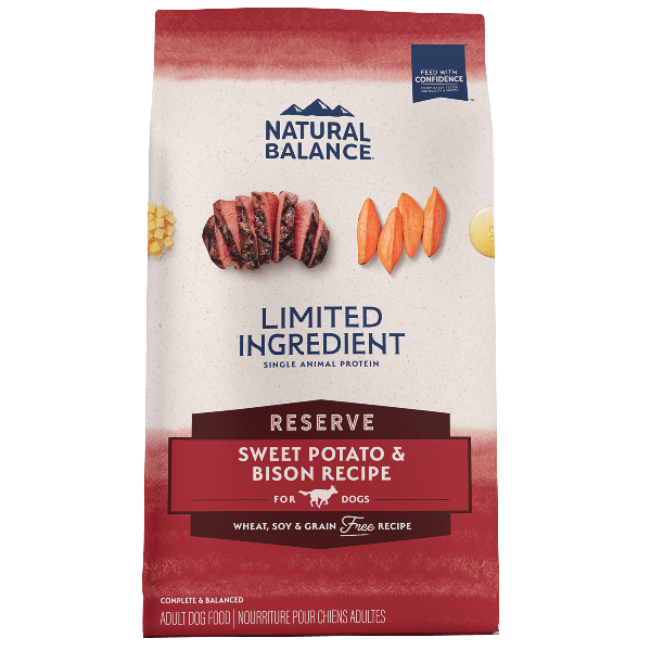 Natural Balance Reserve Sweet Potato & Bison Recipe Dry Dog Food, 22lb
