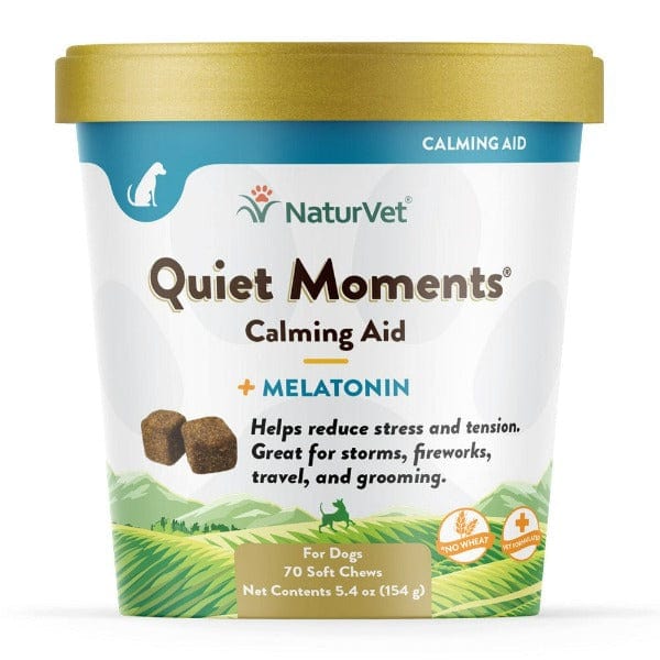 NaturVet Quiet Moments Calming Aid Plus Melatonin Soft Chews For Dogs
