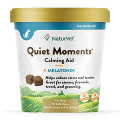 NaturVet Quiet Moments Calming Aid Plus Melatonin Soft Chews For Dogs