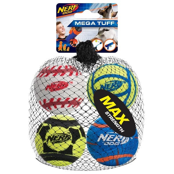 Nerf Dog Tuff Sports Ball Medium 4-Pack Toy