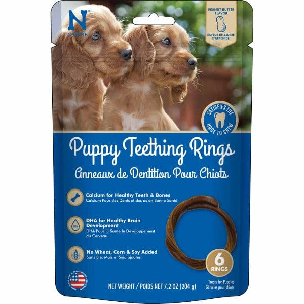 N-Bone Puppy Teething Rings; Peanut Butter Flavour