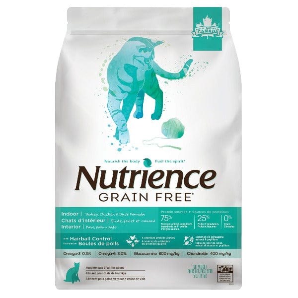 Nutrience Grain Free Turkey, Chicken and Duck Indoor Formula Dry Cat Food, 5kg