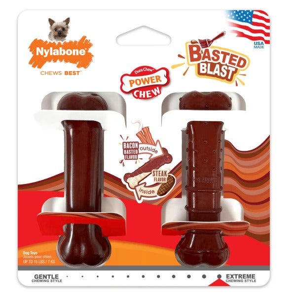 Nylabone Power Chew Basted Blast Dual Flavored Dog Chew Toys